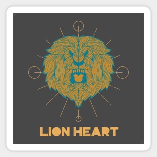 Lion Heart Brave Lion's Face Sticker